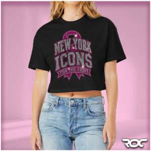 Icons Breast Cancer Awareness Oversized Crop T-Shirt