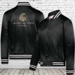Lion and Lamb Satin Baseball Jacket