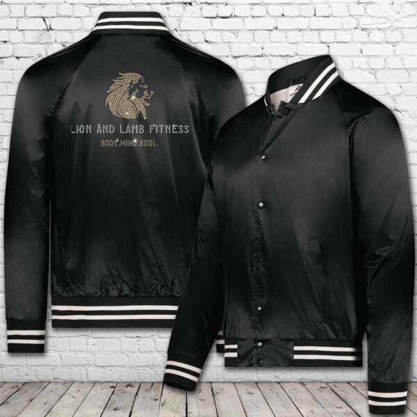 Lion and Lamb Satin Baseball Jacket