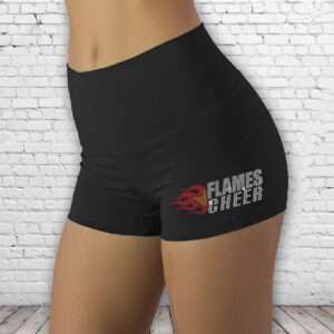 Flames Cheer Bling Compression Shorts