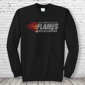 Flames Cheer Bling Crewneck