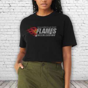 Flames Cheer Bling Oversized Crop T-Shirt