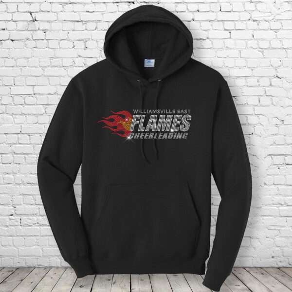 Flames Cheer Bling Hoodie