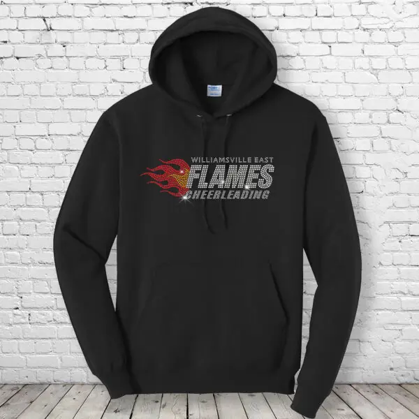 Flames Cheer Bling Hoodie