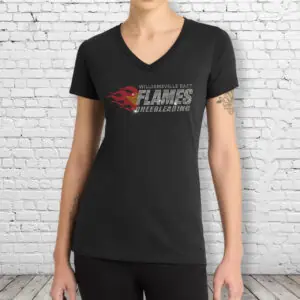 Flames Cheer Bling Ladies T-Shirt