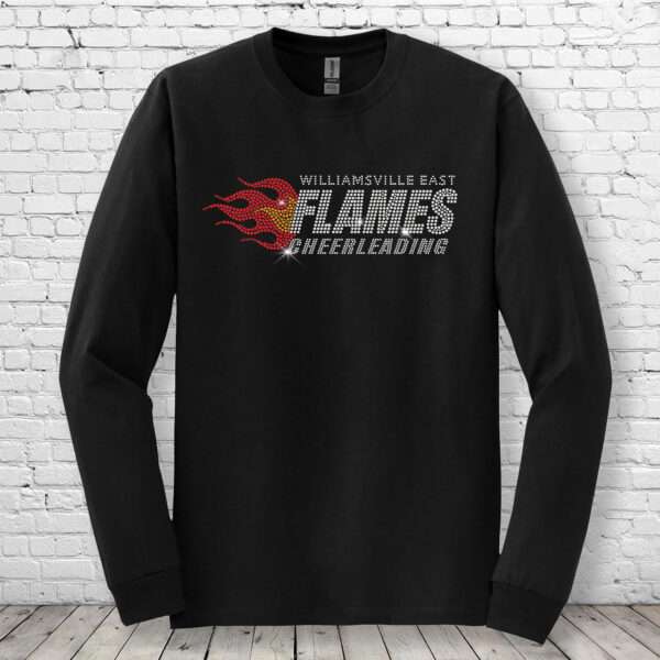 Flames Cheer Bling Long Sleeve