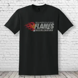 Flames Cheer Bling T-Shirt