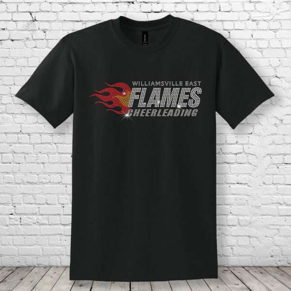 Flames Cheer Bling T-Shirt