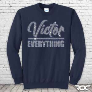 Victor Over Everything Bling Crewneck - Navy