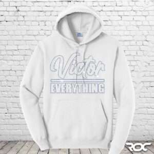 Victor Over Everything Bling Hoodie - White