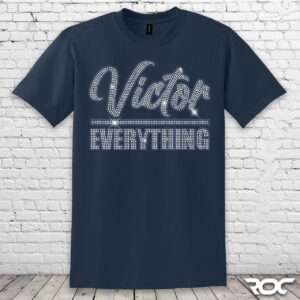 Victor Over Everything Bling T-Shirt - Navy