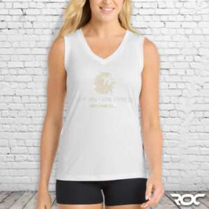 Lion and Lamb Women's Sleeveless Performance V-Neck - White