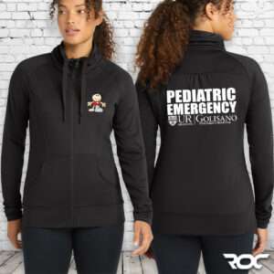 Pediatric Emergency Cowl Neck Full-Zip Jacket - Black