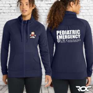 Pediatric Emergency Cowl Neck Full-Zip Jacket - Navy