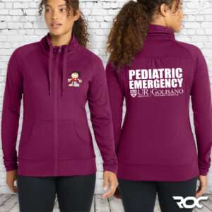 Pediatric Emergency Cowl Neck Full-Zip Jacket - Pink Rush