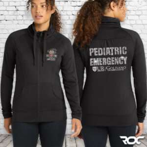 Pediatric Emergency Bling Cowl Neck Full-Zip Jacket - Black