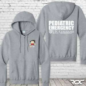 Pediatric Emergency Full Zip Hoodie - Athletic Gray