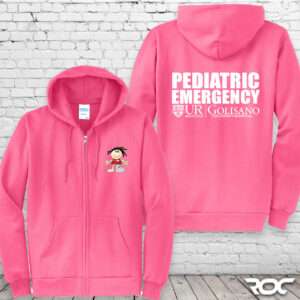 Pediatric Emergency Full Zip Hoodie - Neon Pink