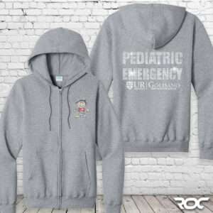 Pediatric Emergency Bling Full Zip Hoodie - Athletic Gray