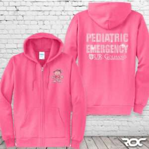 Pediatric Emergency Bling Full Zip Hoodie - Neon Pink