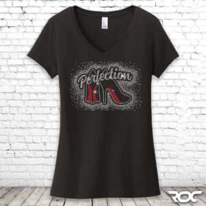 Perfection Bling Ladies V-Neck T-Shirt