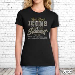 Icons National Summit Bling Ladies T-Shirt - Black