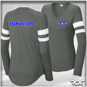 The Victors Women's Halftime Stripe Long Sleeve V-Neck Tee