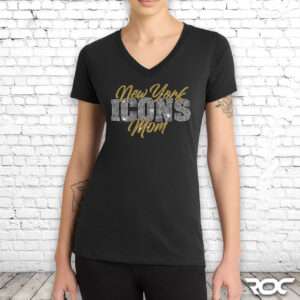 Icons Mom Bling Ladies V-Neck T-Shirt