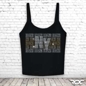 NY Icons Repeat Bling Spaghetti Strap Tank