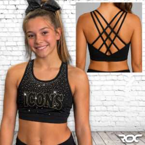 New York Icons Bling Cross-Back Sports Bra