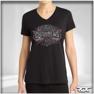 Chargers Bling Ladies V-Neck T-Shirt