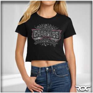 Chargers Cheer Bling Crop T-Shirt