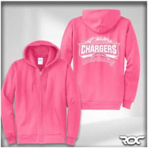 Chargers Cheer Full Zip Hoodie - Neon Pink