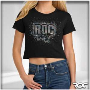 Roc Rarity Bling Crop T-Shirt - Black