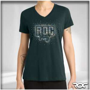 Roc Rarity Bling Ladies V-Neck - Black