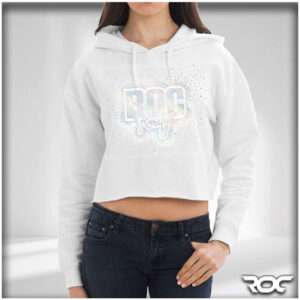 Roc Rarity Bling Crop Hoodie - White