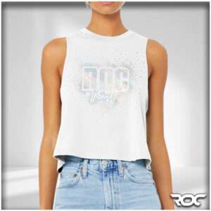 Roc Rarity Bling Crop Tank - White
