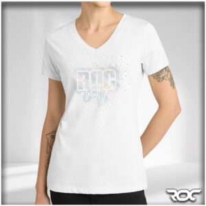 Roc Rarity Bling Ladies V-Neck - White