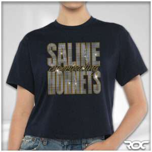 Saline Cheer Bling Crop T-Shirt