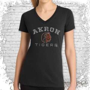 Akron Tigers Bling Ladies V-Neck