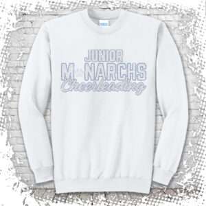 Junior Monarchs Cheer Bling White Crewneck