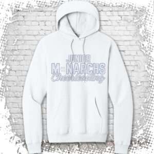 Junior Monarchs Cheer Bling White Pullover Hoodie