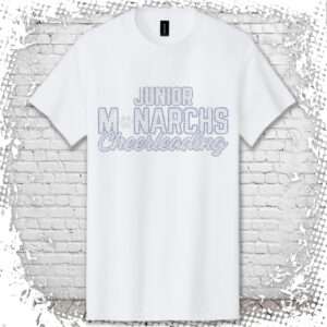 Junior Monarchs Cheer Bling White T-Shirt
