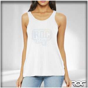 Roc Rarity Bling Flowy Racerback Tank - White