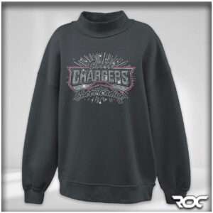 Greece Chargers Cheer Bling Mockneck - Black