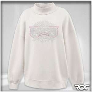 Greece Chargers Cheer Bling Mockneck - Cream