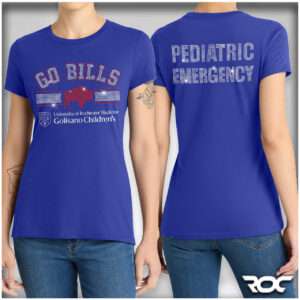 'Go Bills' Bling Ladies T-Shirt - Royal Blue