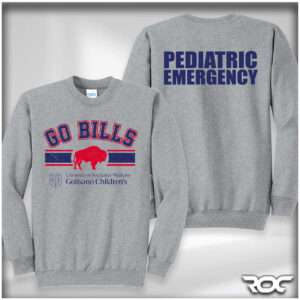 'Go Bills' Crewneck Sweatshirt - Athletic Heather Gray