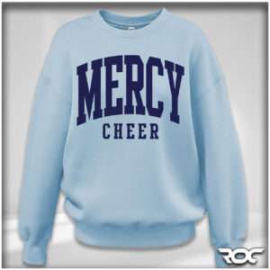Mercy Cheer Oversized Crewneck Sweatshirt - Light Blue