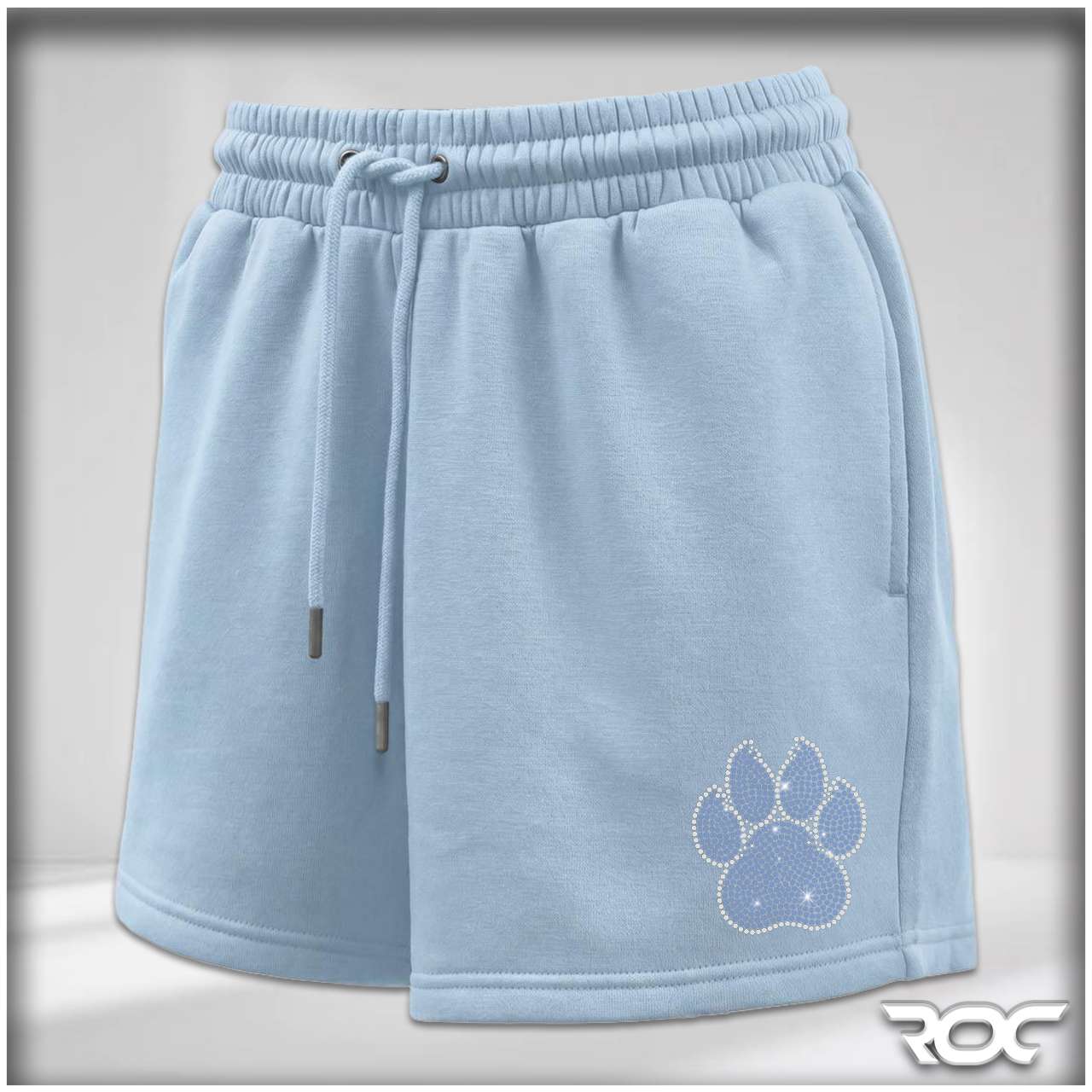 Mercy Cheer Bling Fleece Shorts – Light Blue